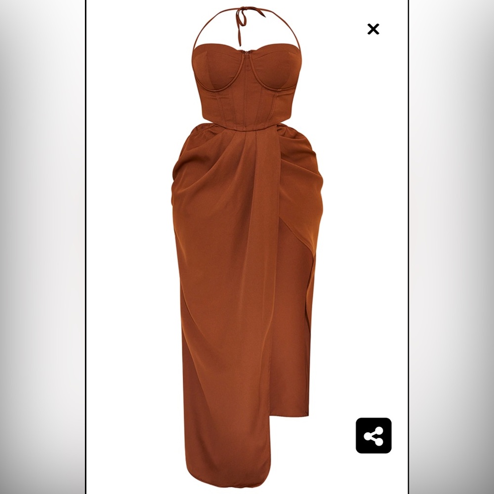 PLT brown corset dress
